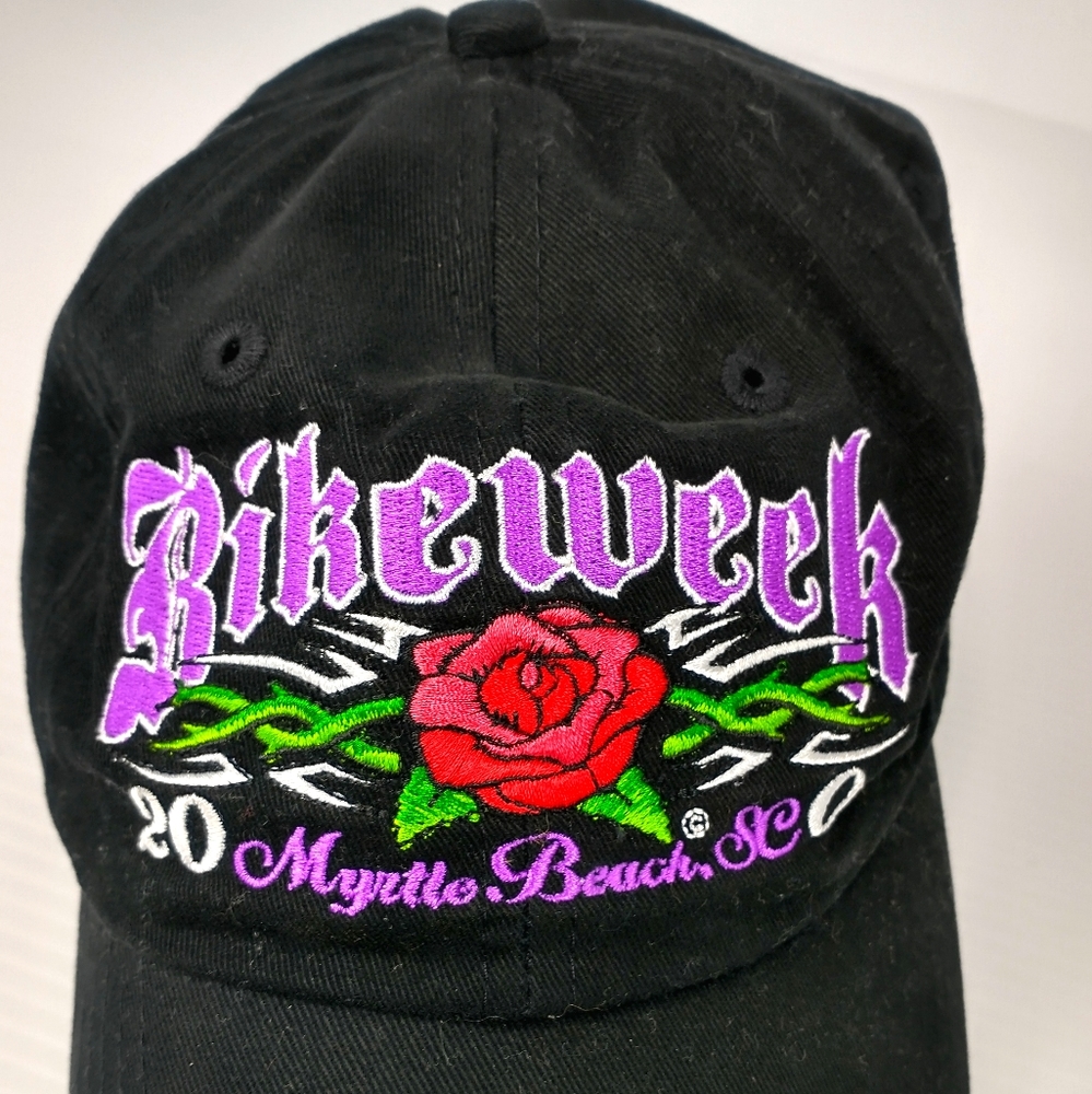 Bike Week '04 Myrtle Beach SC Ball Cap Blk Rose